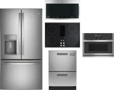 5 Piece Package Includes Refrigerator, Cooktop, Wall Oven, Microwave And Dishwasher